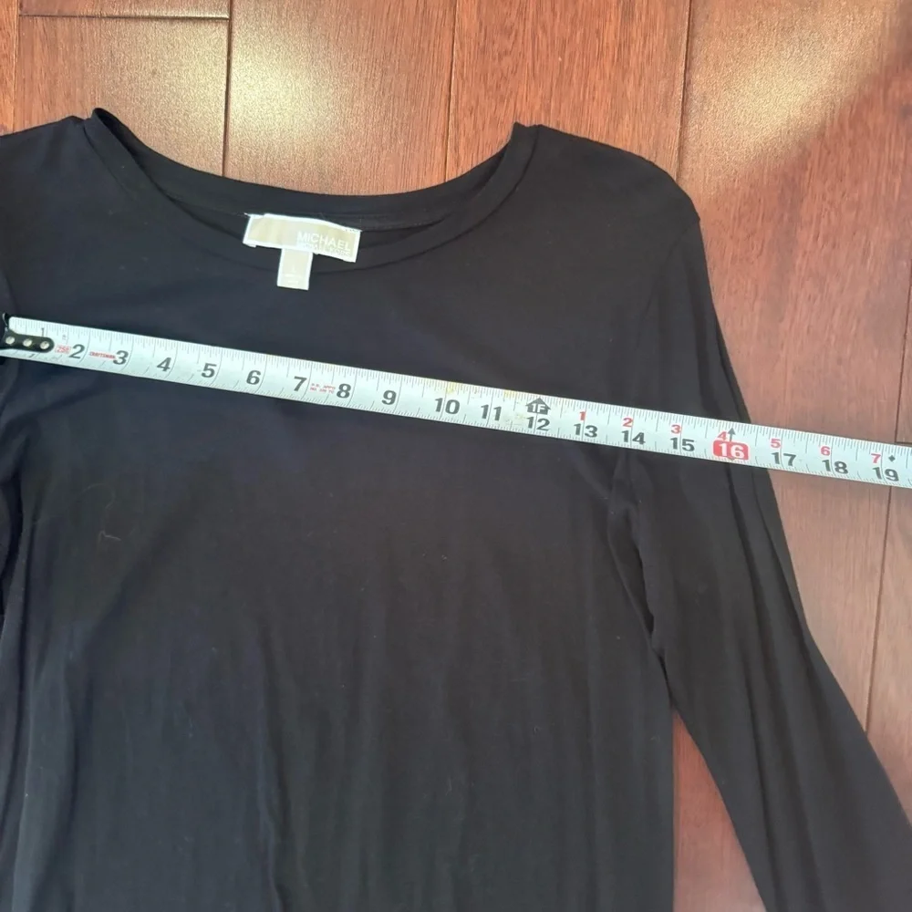 Michael Kors Black Long Sleeve Top with Gold Accents